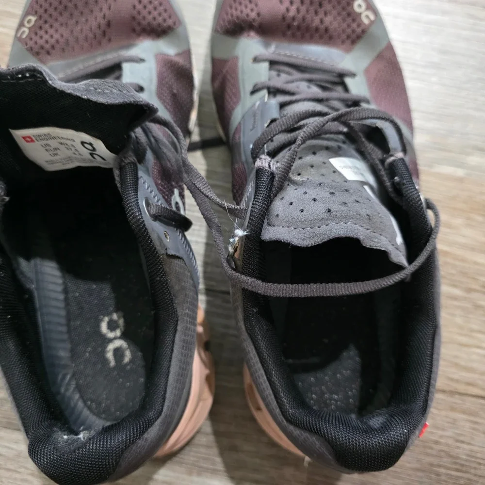 On Running Cloudflow Womens Size 6.5 Grey Pink Rock Rose Athletic Sneakers